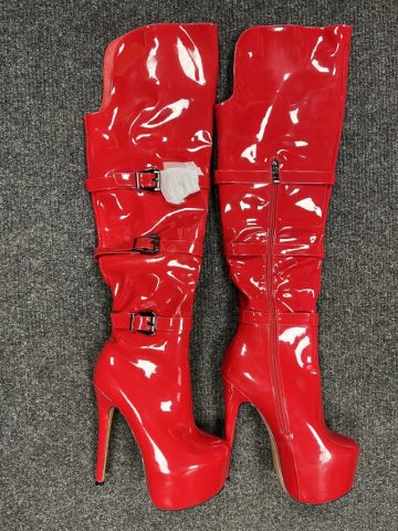 Shiny red boots, 37, new